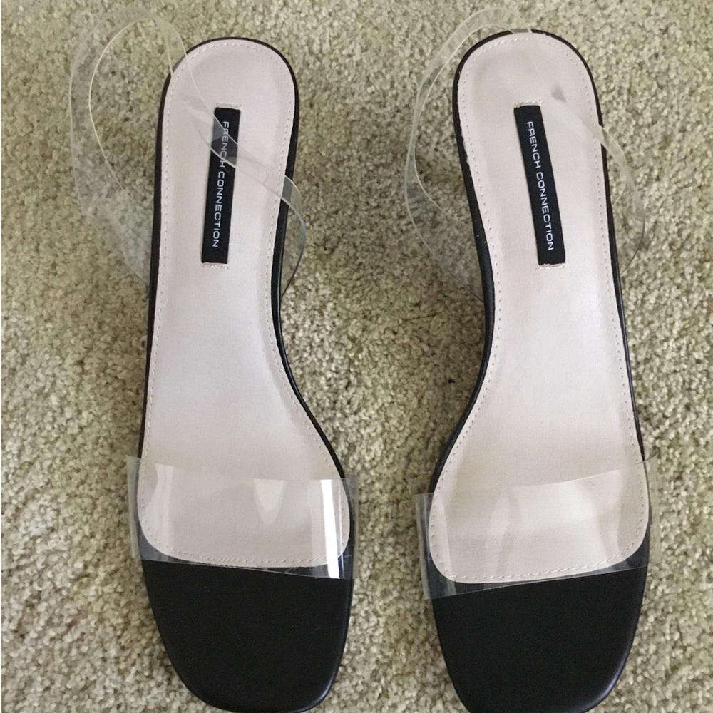 French Connection Womens Clear Strap Sandals. size 11